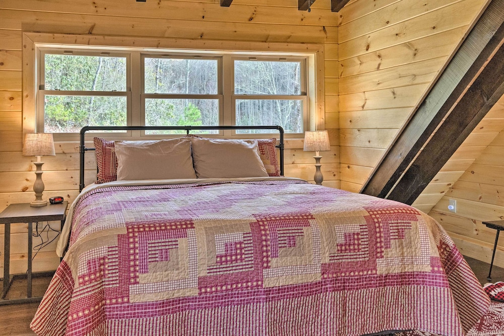 Hilltop Cabin on 5 Acres w/ Hot Tub & Waterfall! view 5