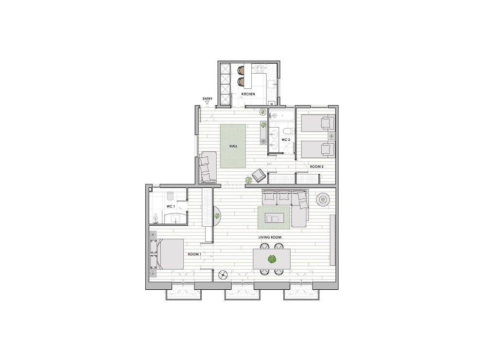 Apartamento de dos Habitaciones