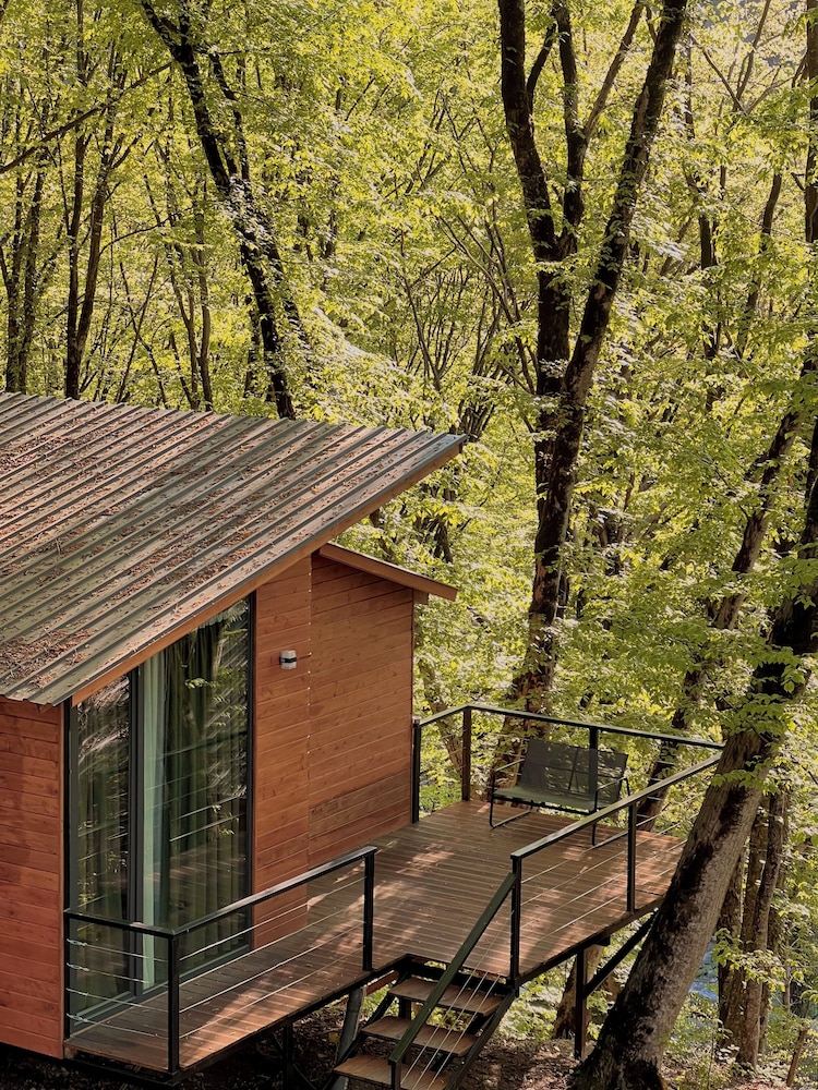 Eco village in the forest