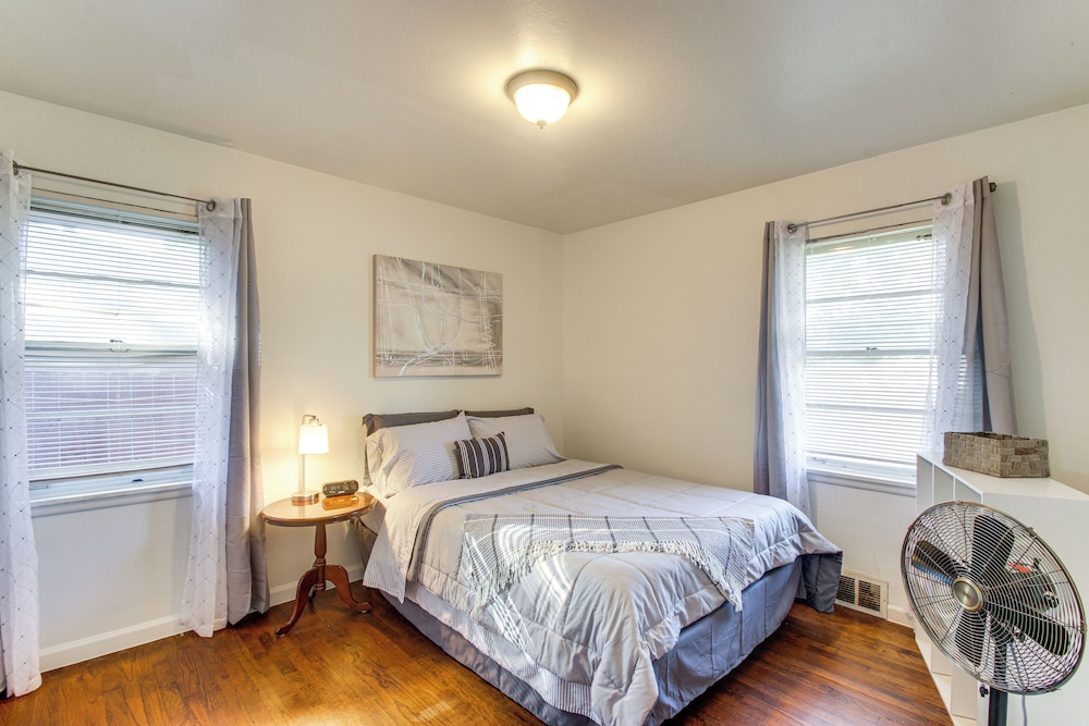 Easy OKC Access! Quiet Home w/ Yard & Workspace