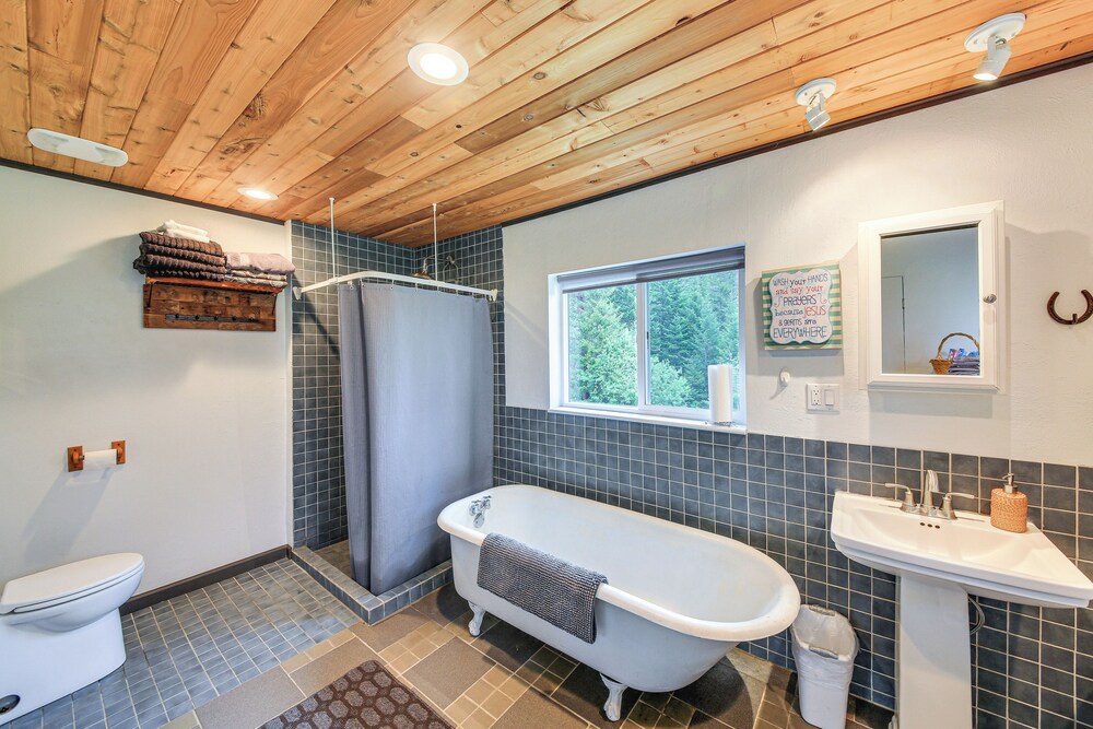 Rustic & Modern Home w/ Forest Views in Newport!