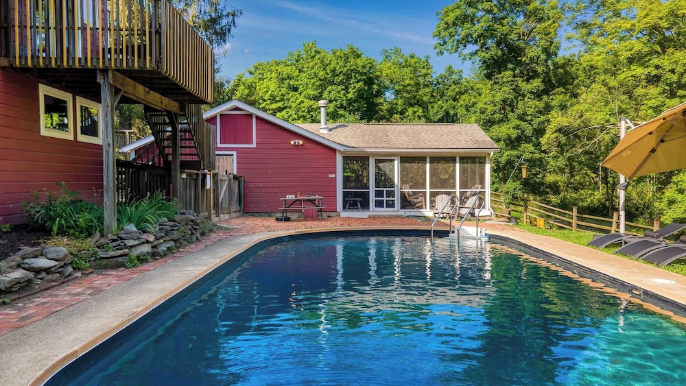 Historic Barn Retreat w/ Pool & Pond Views Longview Pond Lodge by Avantstay