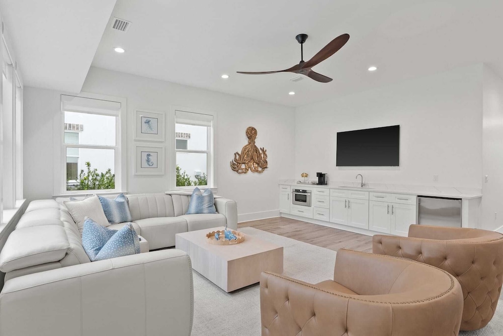 Luxe 30A Home w/ Pool, Outdoor Dining, Golf Cart, & Minutes to Beach