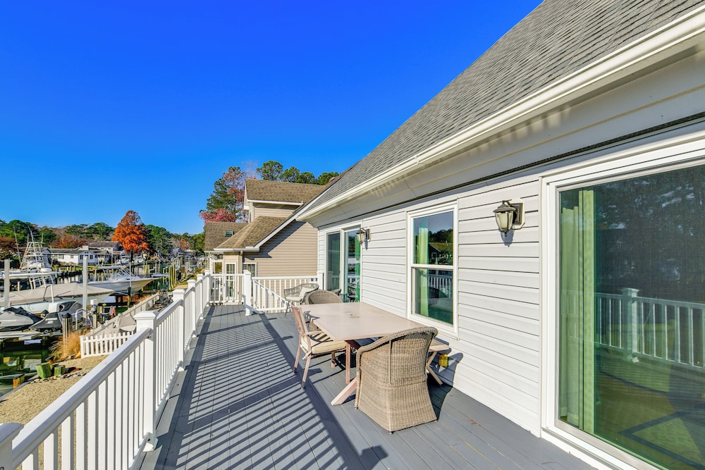 Private Dock & Deck: Waterfront Ocean Pines Home