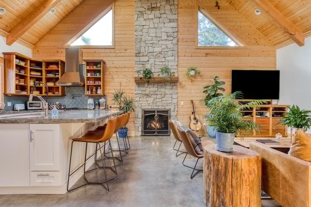 Boutique Cabin Design Luxury Hot Tub Path to Beach