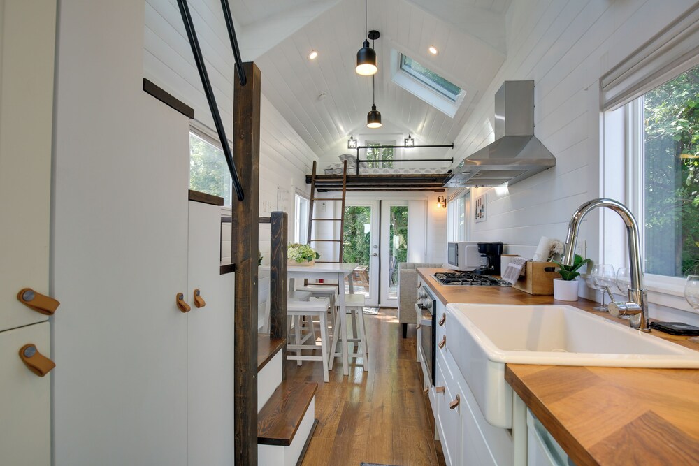 The Merlot Bungalow Defiance Tiny Home on Trail