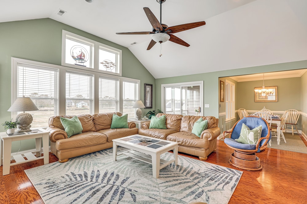 Steps to Beach: Gem w/ Views & Dock in Oak Island