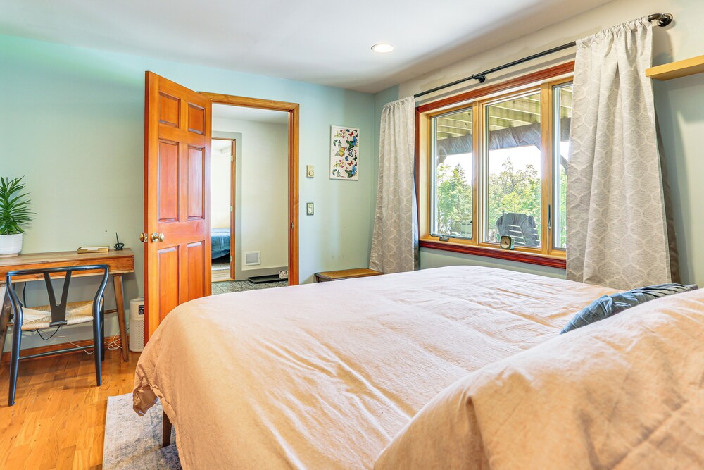 Walk to Bethel Woods: Family Home w/ Deck & Views!