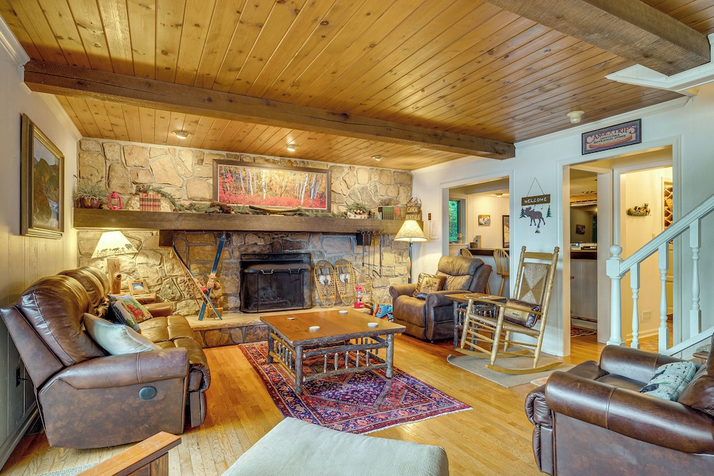 Dock & Hot Tub: Scenic Beech Mountain Lakes Gem!