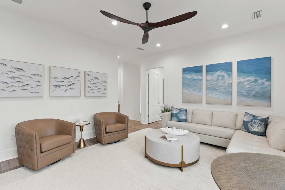 Luxe 30A Home w/ Pool, Outdoor Dining, Golf Cart, & Minutes to Beach