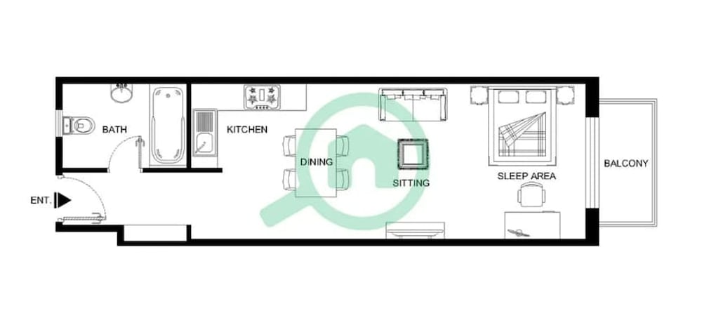 Serene Studio in Botanica JVC Perfect for Three