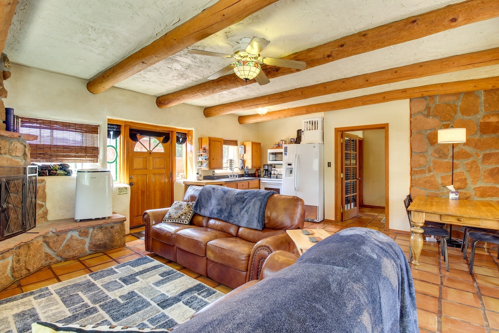 Secluded Ramah Cottage: Patios & Outdoor Fireplace view 3