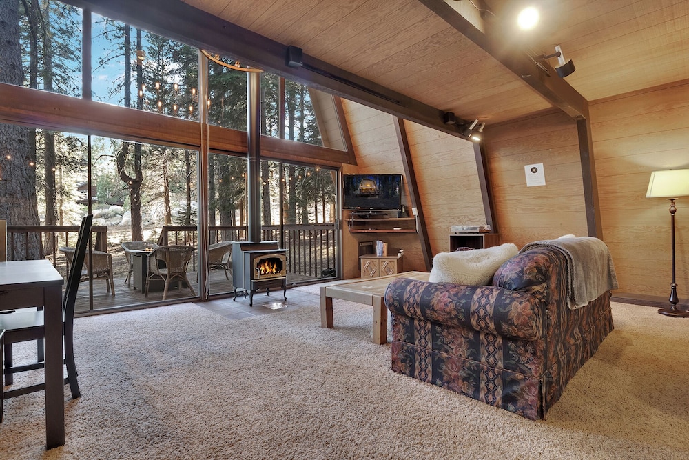 A Frame Hideaway | Floor to Ceiling Windows in the Pines
