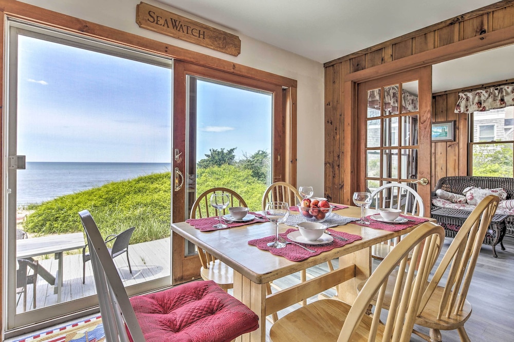 Fireplace + Sunroom! Oceanfront Cape Cod Cottage