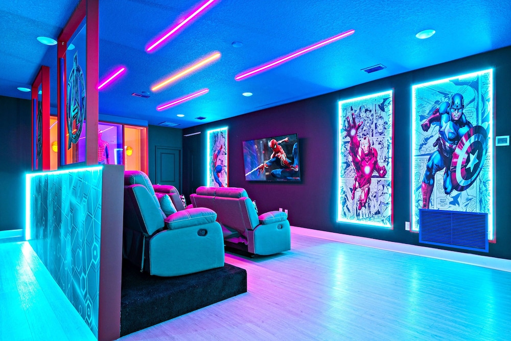 Themed Kids' Rooms, Pool & Game Loft Near Disney