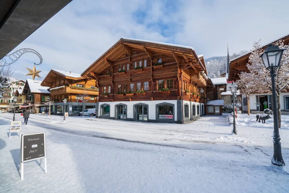 Gstaad Switzerland Skiing From Exclusive Rougemont Chalet Apartment view 2