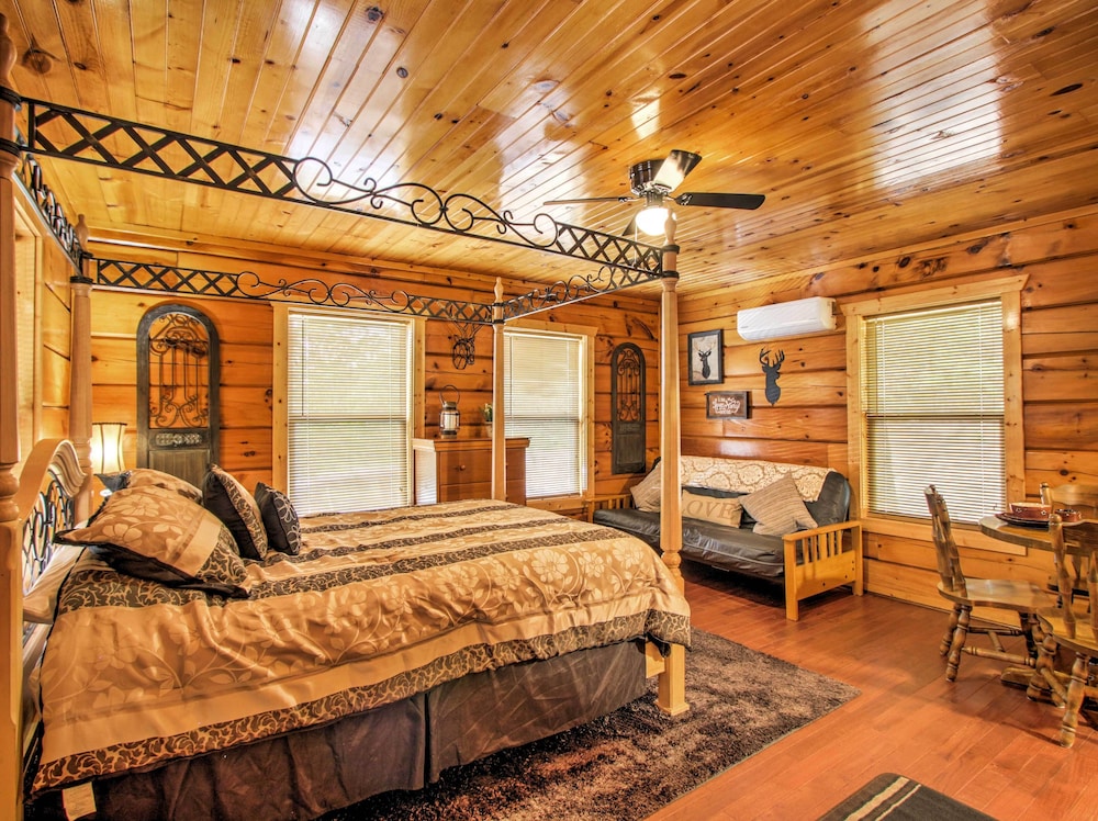 Deck & Hot Tub: Log Cabin Sevierville Studio! view 5