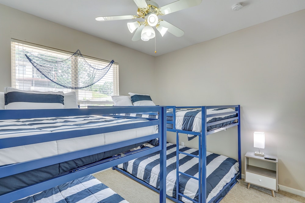Dock Access + Lake View: Sunrise Beach Escape