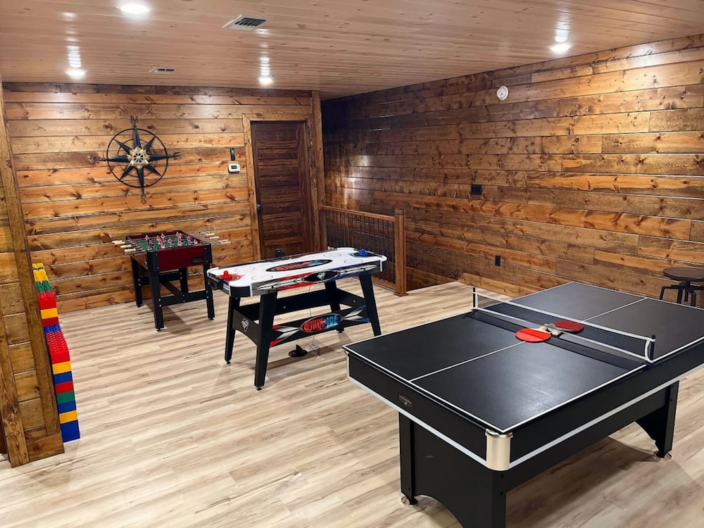Lofted Pines Hot Tub Foosball Air Hockey