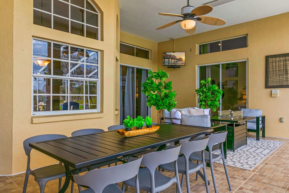 Waterfront Pool Pickleball Court Game Room