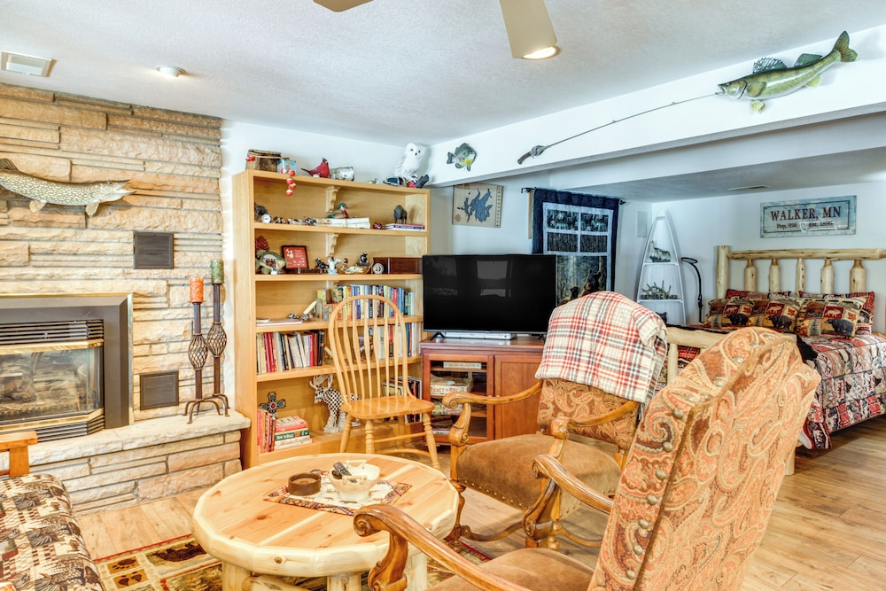 Dock, Deck & Fire Pit: Lakefront Home in Walker!
