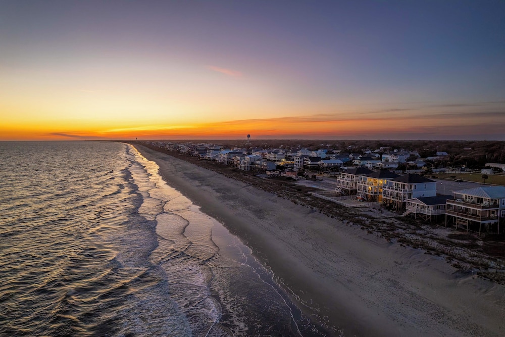 Walk to Beach: Coastal Oak Island Gem w/ Elevator!