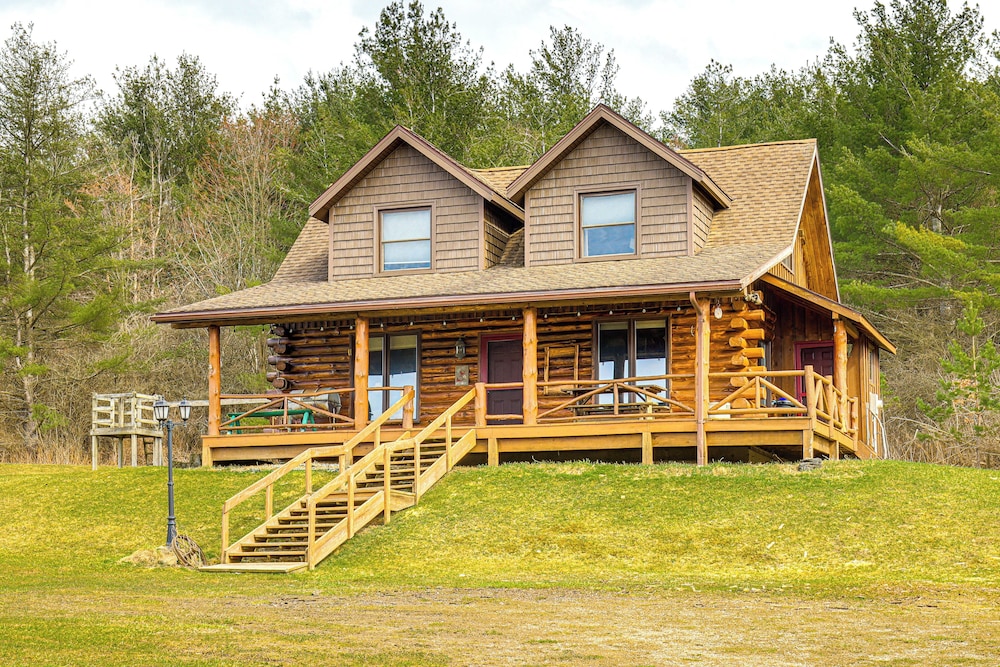 Log Cabin w/ Pond & Trail Access in Almond!