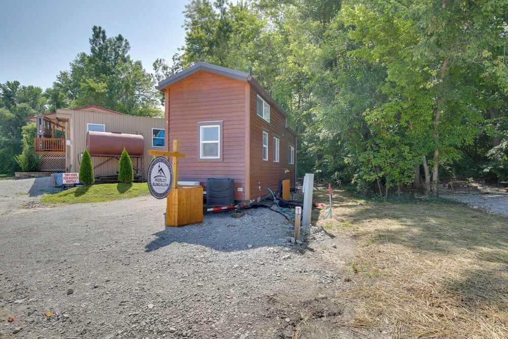 The Merlot Bungalow Defiance Tiny Home on Trail