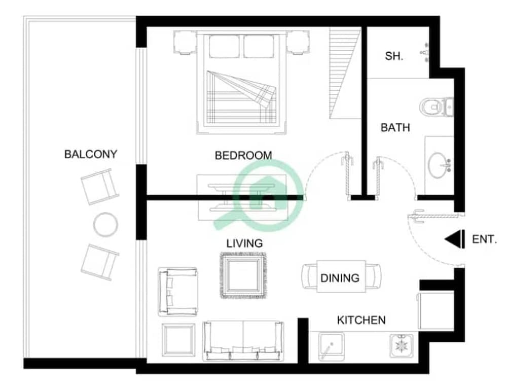 Excellent 1 Bedroom in Zada Tower With Balcony