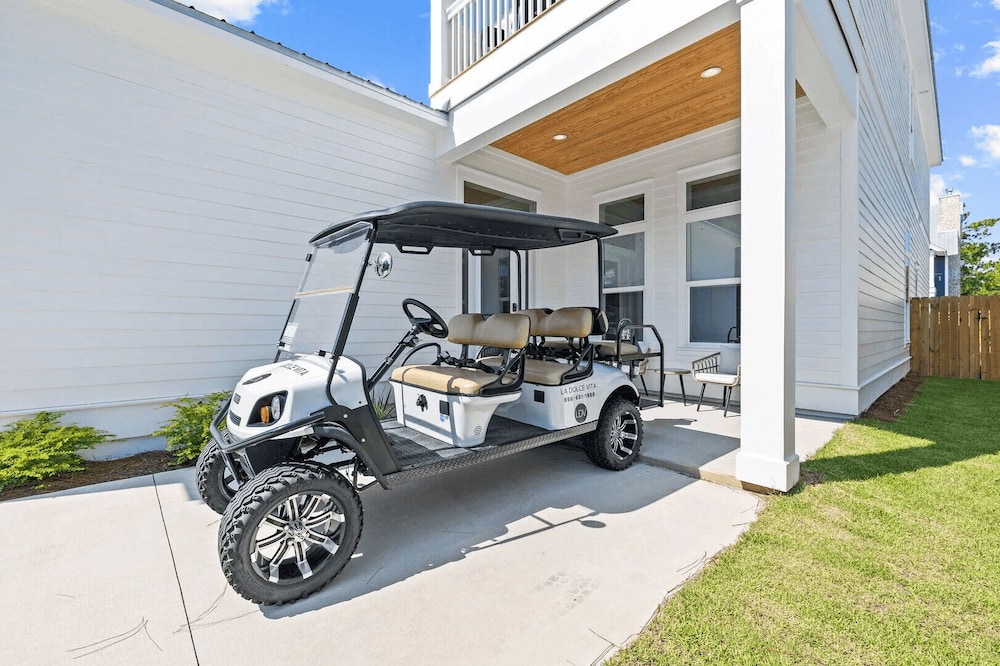 Sleeps 34! 2 Homes, Private Pools, Firepit, Golf Cart, Walk to Beach Seagrove San Juan by Avantstay