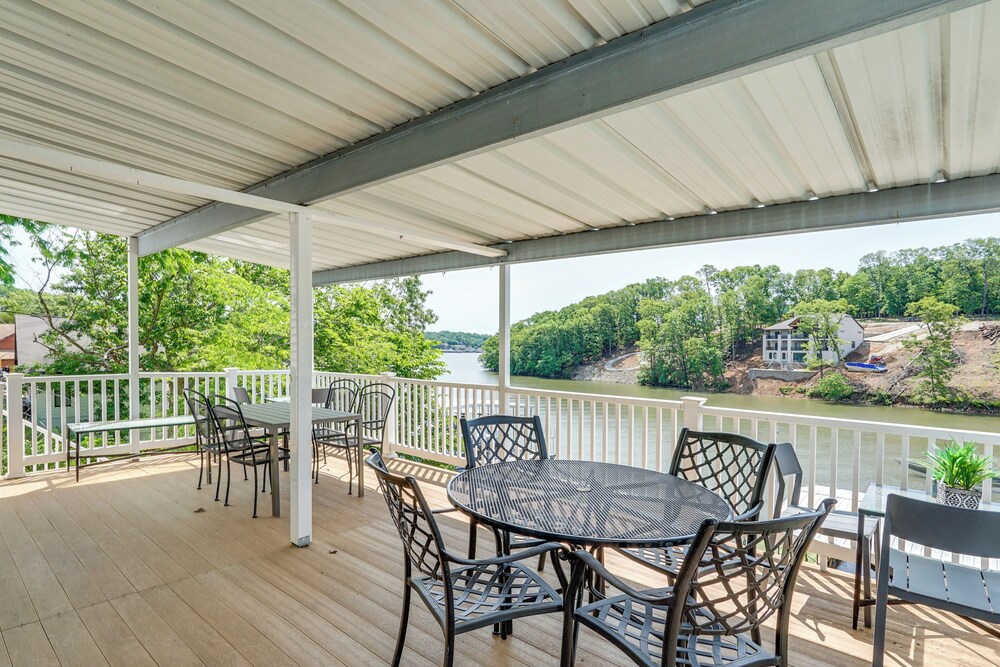 Dock Access + Lake View: Sunrise Beach Escape