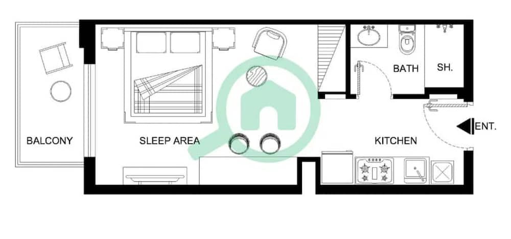 Charismatic Studio in Laya Heights Perfect for 2