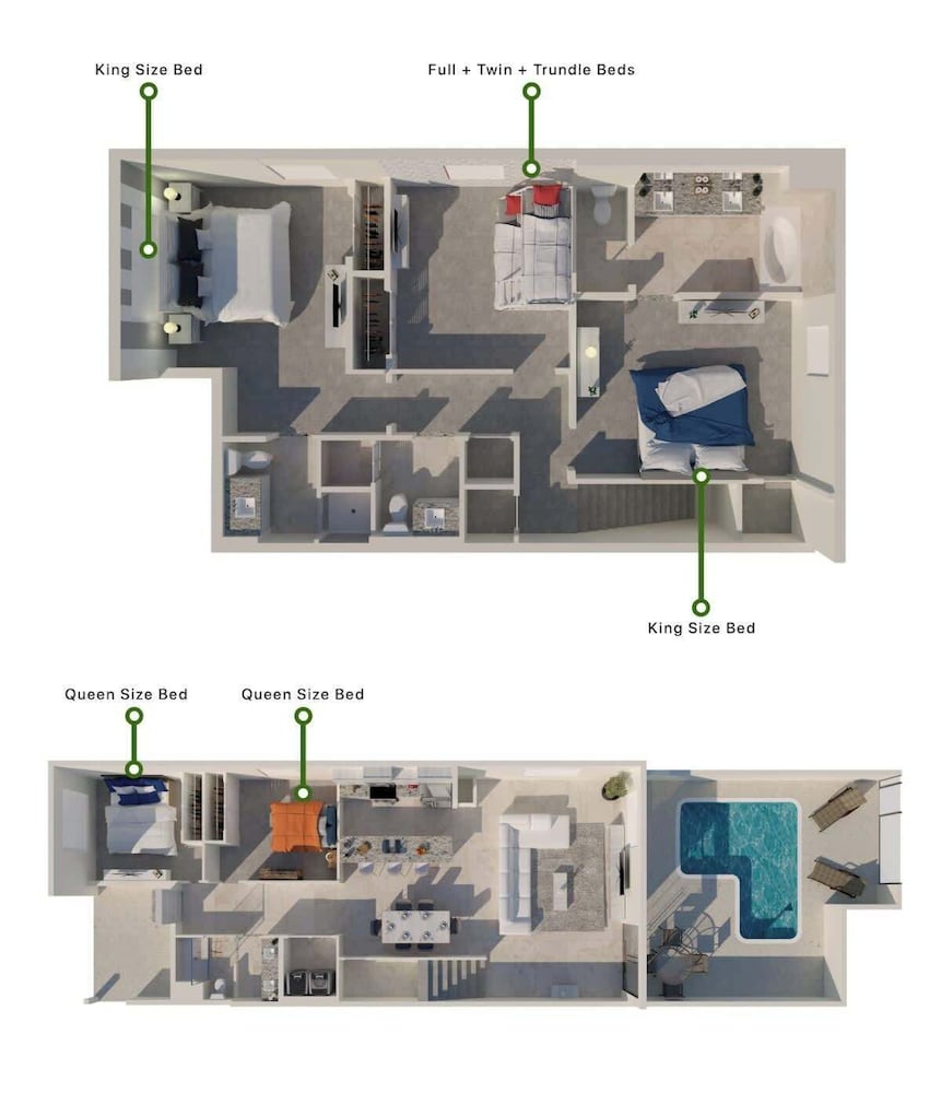 Private Pool Plus 5BR Themed Bedrooms