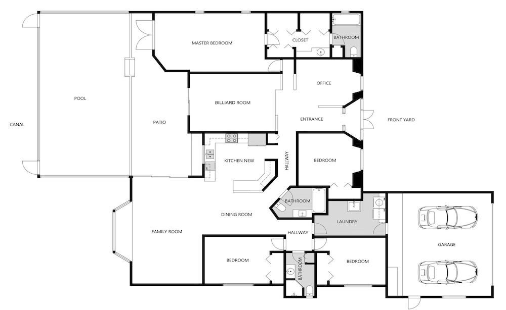 Amazing - 4 Bed Billiard Table Luxury Canal Pool