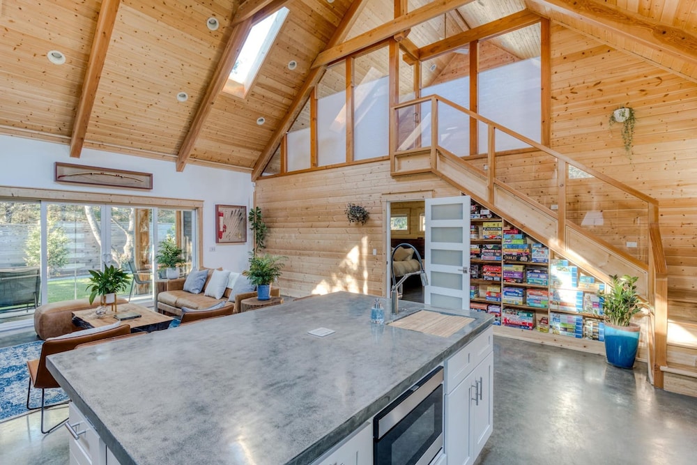 Boutique Cabin Design Luxury Hot Tub Path to Beach