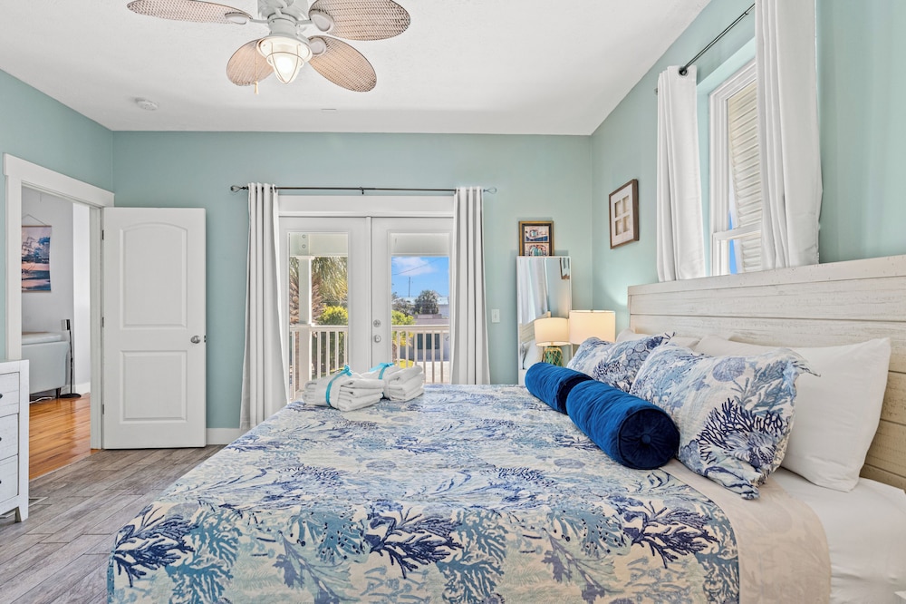 Seafoam Beautiful 3BR Home With Heated Private Pool - 4 Min Walk to Beach!