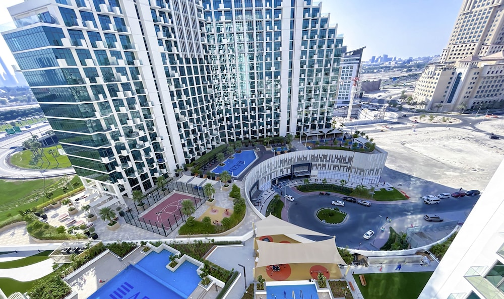 Cozy 1BR With Balcony & Views in Azizi Fawad