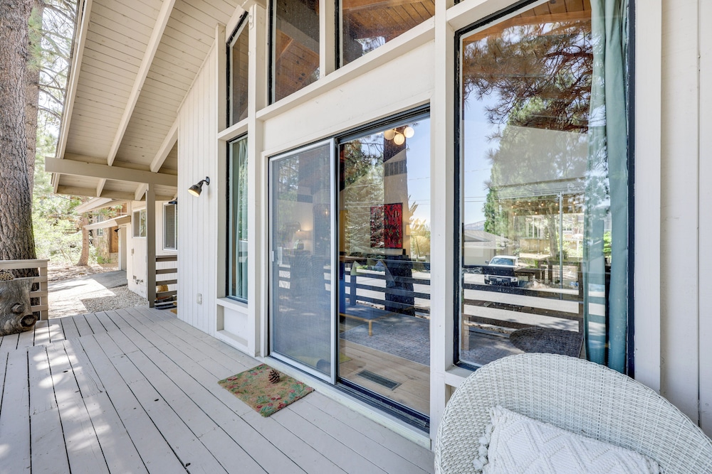Game Room + Deck: Wooded Big Bear Lake Retreat