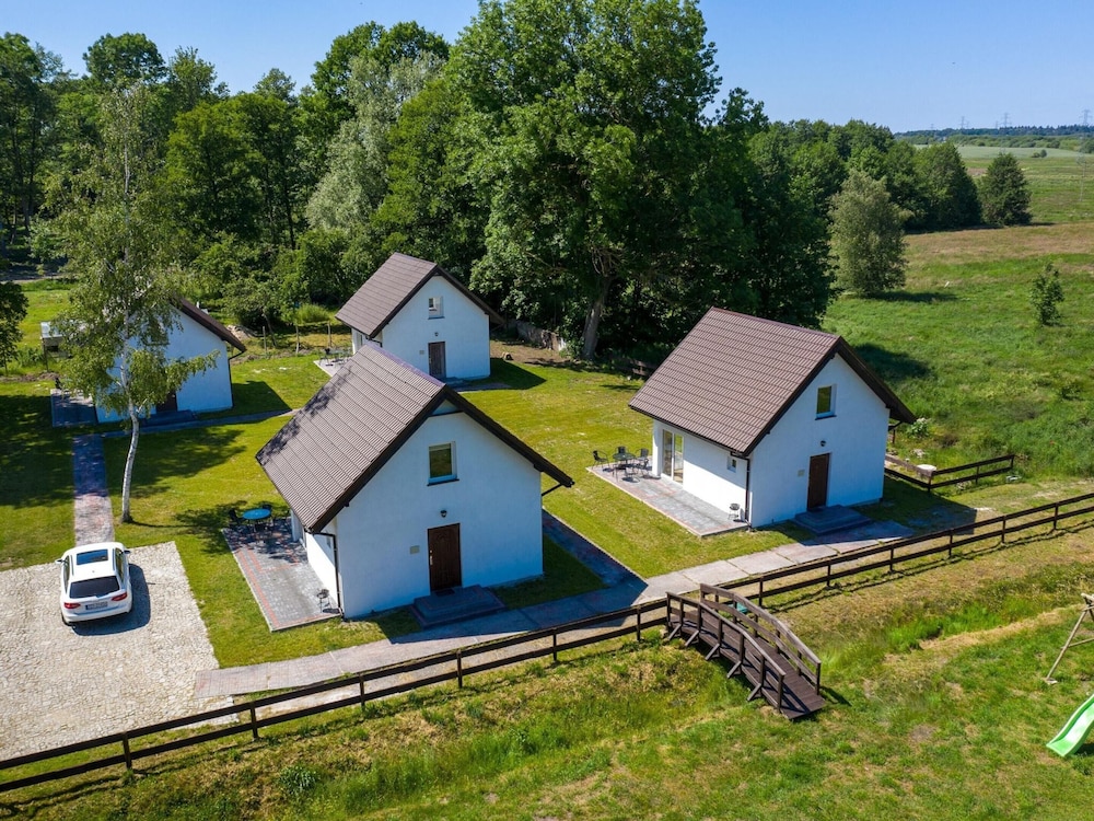 Brick House in Ledzin Near Dutch Windmill