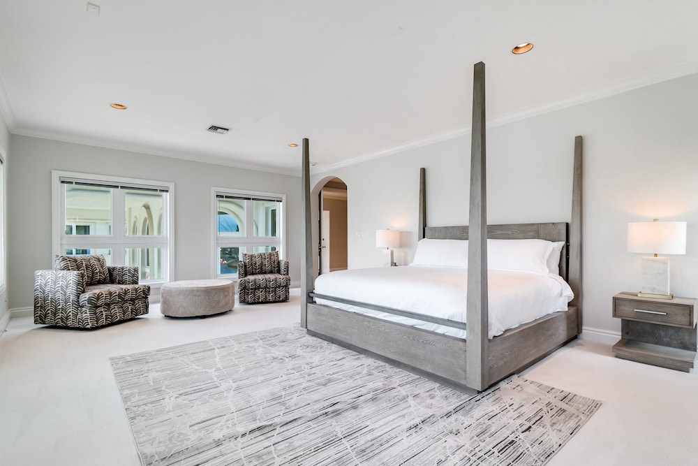 Waterfront Mansion With Game Room Gym Media Room and Guest House