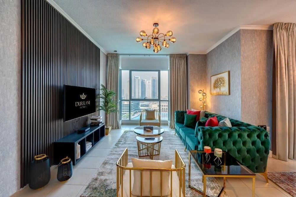 Durrani Homes Luxe Living with Burj Khalifa and Fountain View third room without partition