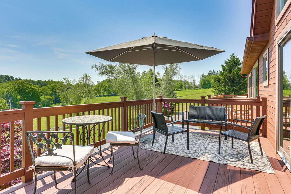Walk to Bethel Woods: Family Home w/ Deck & Views!