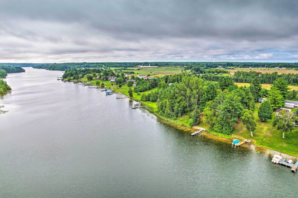 Riverfront Home w/ Dock ~ 6 Mi to Cheboygan! view 4