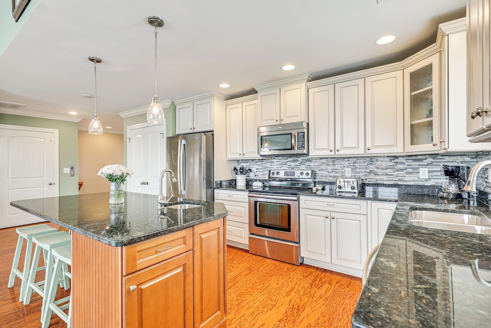 Steps to Beach: Gem w/ Views & Dock in Oak Island