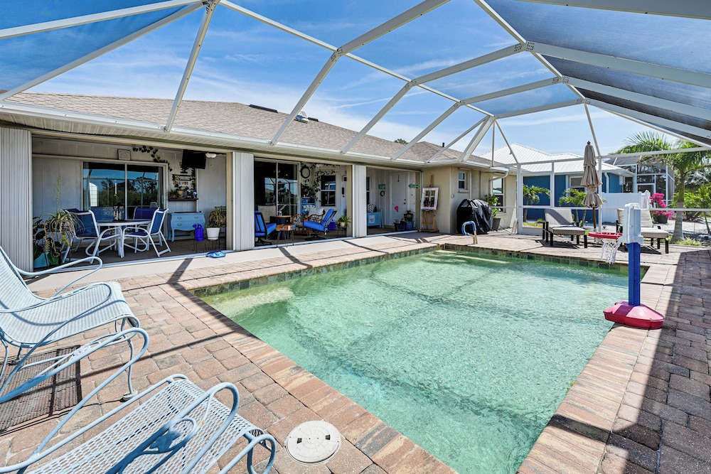 Heated Pool w/ Canal Views: Port Charlotte Home