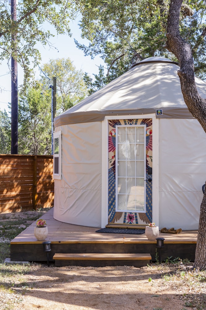 The Macaw Yurt at Camposanto ATX Glamping on Lake Travis
