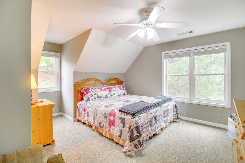 Game Room & Fire Pit: Riverfront Home in Ellijay!