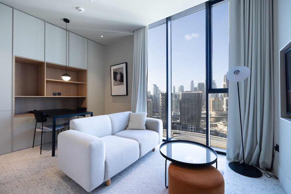 Modern Studio at Upside Living With Burj Views - Business Travelers