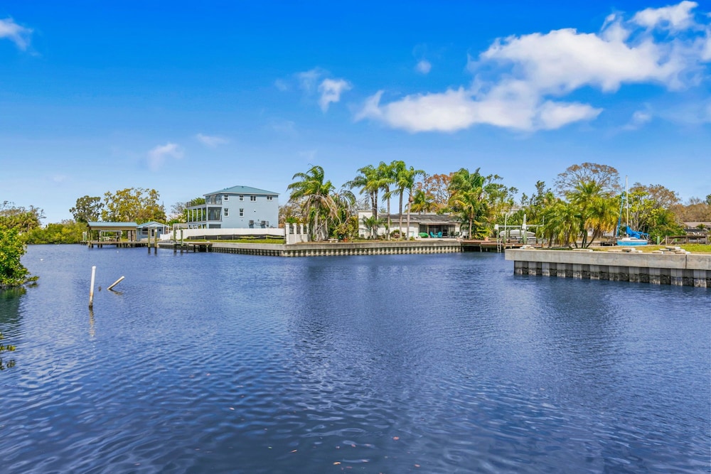 Waterfront Pool Pickleball Court Game Room