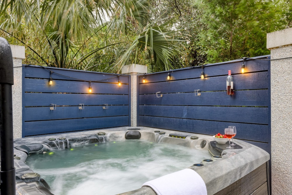 Pink Plume Coastal Escape Near Beach Private Pool Grill Luxe Interiors